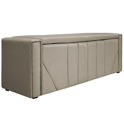 Calçadeira Baú Casal 140cm Suede Bege