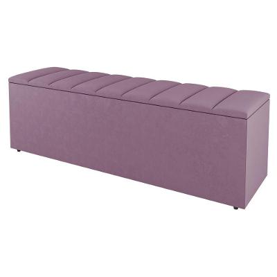 Calçadeira Baú Casal Cora 140Cm Suede Rosé - Desk Design