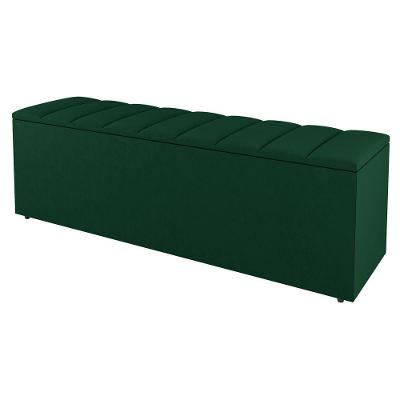 Calçadeira Baú King Size Cora 190Cm Suede Verde