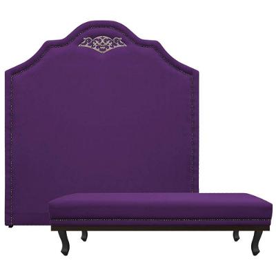 Kit Cabeceira E Calçadeira Queen P02 160cm Roxo