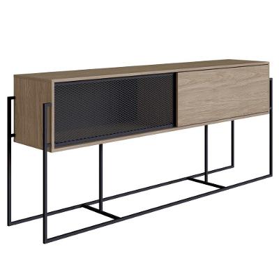 Balcão Aparador Buffet 2 Portas Pés Metálicos York Hanover/preto
