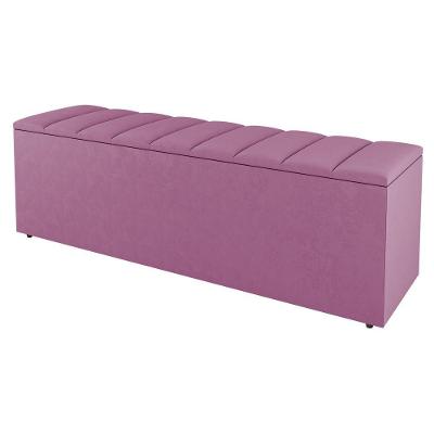 Calçadeira Baú Casal Cora 140Cm Suede Rosa - Desk Design
