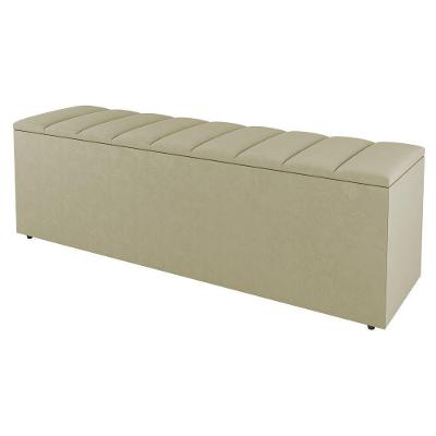 Calçadeira Baú Casal Cora 140Cm Sintético Bege - Desk Design