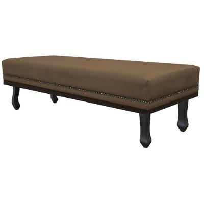 Calçadeira King Orlando P02 195 Cm Para Cama Box Suede - Doce Sonho Móveis Marrom