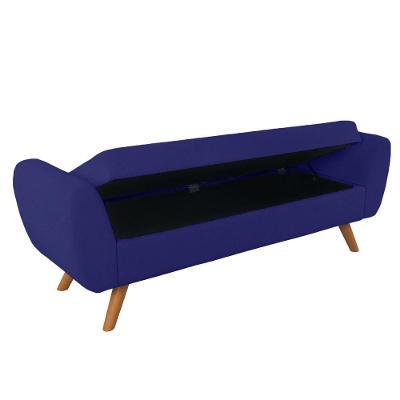 Recamier Bau Italia 1,20m Suede Azul Marinho - Inova Decor