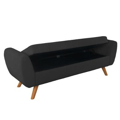 Recamier Bau Italia 1,60m Suede Preto - Inova Decor