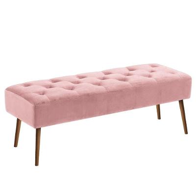 Banco Estofado Rubi 1,20M Suede Branco - Inova Decor
