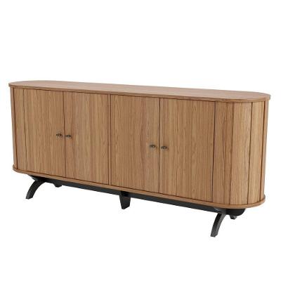 Buffet 180Cm 4 Portas D01 Freijó/Preto Fosco