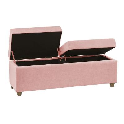 Recamier Bau Madri 1,20m Suede Rosa Bebe - Inova Decor