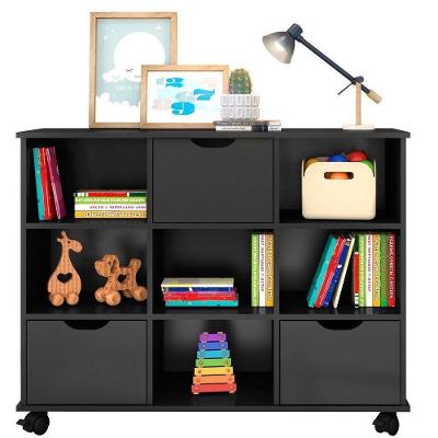 Nicho Multifuncional Com Rodízios Toys 3 Gavetas Preto