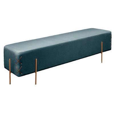Recamier Banco Eros Luxo Bronze Castellar Móbile Linho Azul Linho Azul