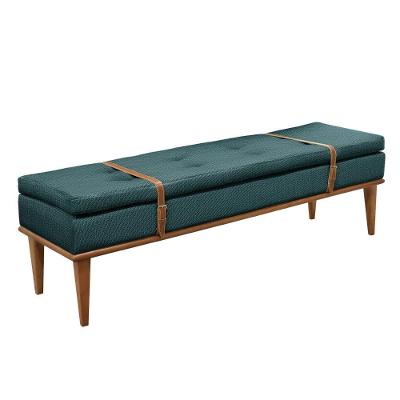 Recamier Londres Luxo Madeira Maciça Castellar Móbile Linho Azul Linho Azul