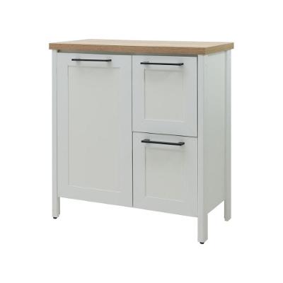 Aparador Buffet Ditália 1 Porta 2 Gavetas Bn-01 Cor:cinza Cinza