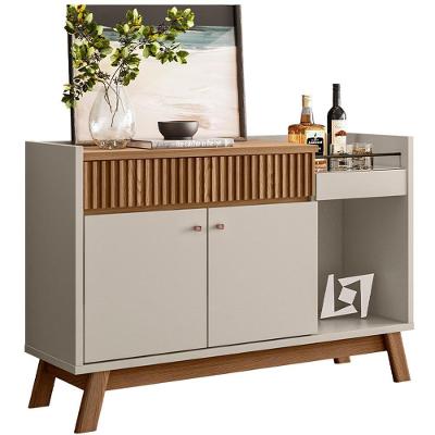 Aparador Buffet De Jantar 2 Portas Mateo Amêndoa Off White