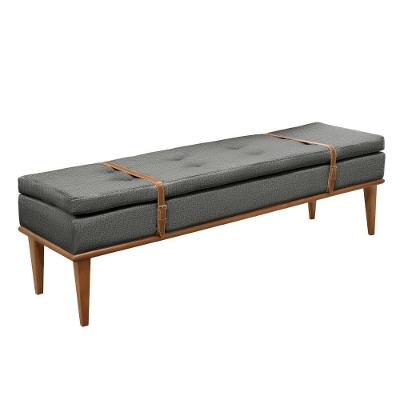 Recamier Londres Luxo Madeira Maciça Castellar Móbile Linho Cinza Linho Cinza