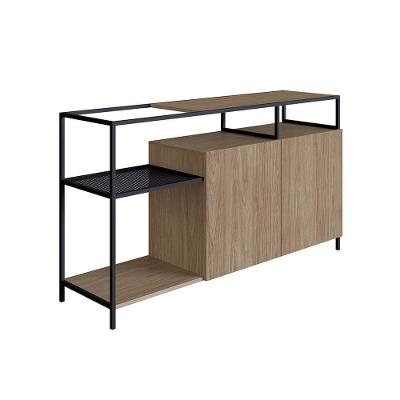 Buffet Bar Dinâmico York 135cm Estrutura Preto Fosco