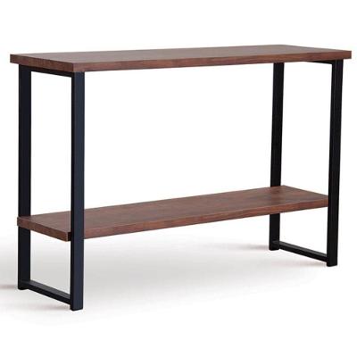 Aparador Retangular Portland Industrial Daf Móveis 120 X 40 Cm Madeira Maciça Castanho Aço Preto