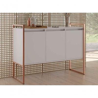 Buffet Industrial 3 Portas Branco Cobre Conjunto 2 Unidades