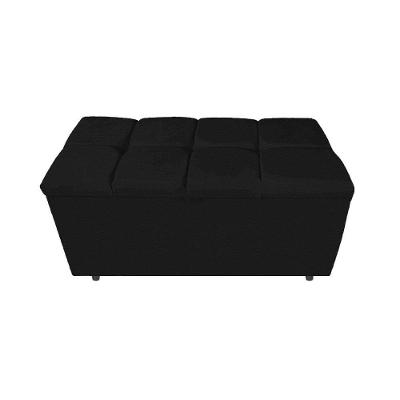 Calçadeira Estofada Manchester 90 Cm Solteiro Corano Preto