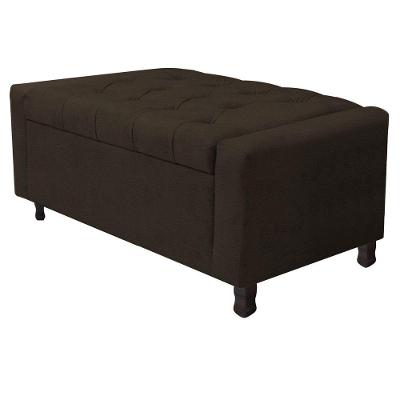 Calçadeira Baú Solteiro Everest P02 90cm Para Cama Box Corano Marrom