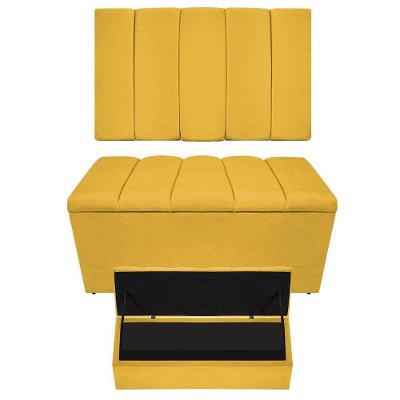 Kit Cabeceira E Calçadeira Sevilha P02 90 Cm Solteiro Corano - Doce Sonho Móveis