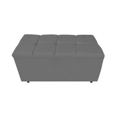 Calçadeira Estofada Manchester 90cm Solteiro Linho Chumbo