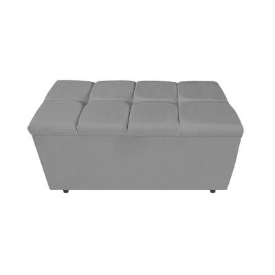Calçadeira Estofada Manchester 90cm Solteiro Corano Cinza