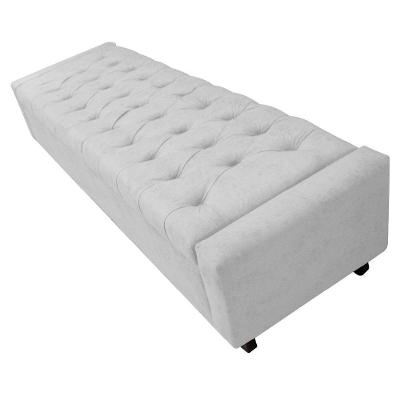 Calçadeira Baú King Everest P02 195cm Para Cama Box Corano Branco
