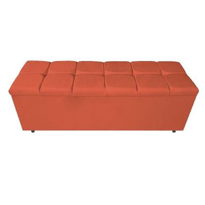 Calçadeira Estofada Manchester 160cm Queen Size Suede Terracota
