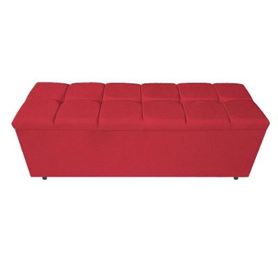 Calçadeira Estofada Manchester 160cm Queen Size Suede Vermelho