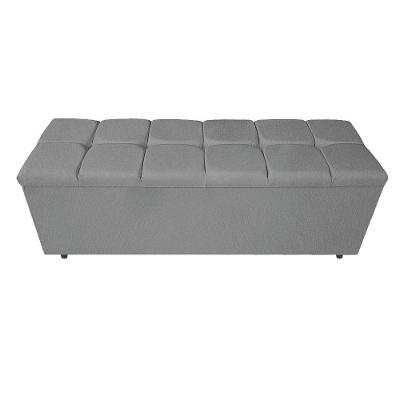 Calçadeira Estofada Manchester 160cm Queen Size Suede Cinza