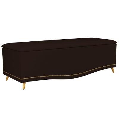 Calçadeira Baú Casal 140Cm Corano Marrom Escuro