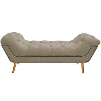 Calçadeira estofada Veneza 195 Cm King Size Linho Bege