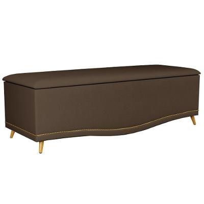 Calçadeira Baú Casal 140Cm Suede Chocolate