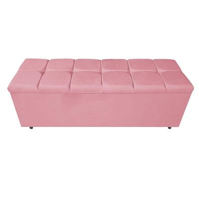 Calçadeira Estofada Manchester 160 Cm Queen Size Suede Rosa