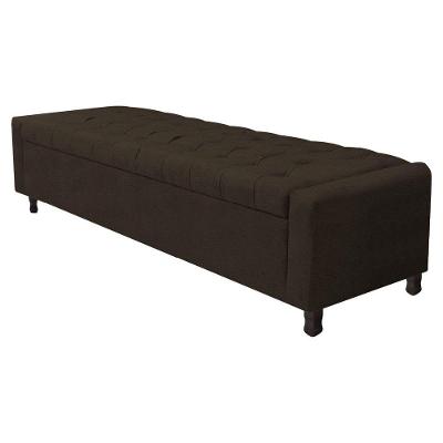 Calçadeira Baú Queen Everest P02 160cm Para Cama Box Corano Marrom
