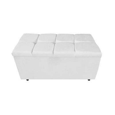 Calçadeira Estofada Manchester 90 Cm Solteiro Corano Branco