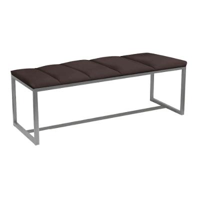Recamier Industrial 140Cm Casal Cama Ferro Cinza Sintético Marrom - Ahazzo Móveis