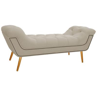 Calçadeira Estofada Veneza 140cm Suede Bege