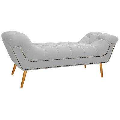 Calçadeira Estofada Veneza 140cm Suede Branco