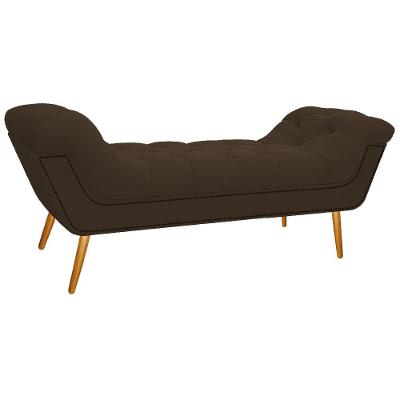 Calçadeira estofada Veneza 160 Cm Queen Size Suede Marrom