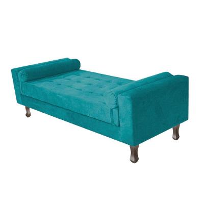 Recamier Baú Félix Solteiro 160cm Suede Azul Turquesa
