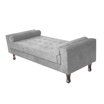 Recamier Baú Félix Solteiro 100cm Suede Cinza