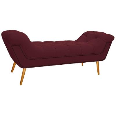 Calçadeira Estofada Veneza 160cm Suede Bordô