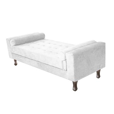 Recamier Baú Félix Solteiro 90cm Suede Branco