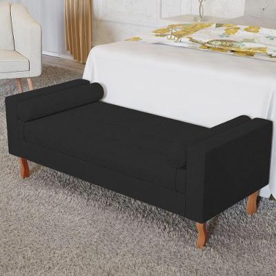 Recamier Baú Félix Solteiro 90cm Suede Preto