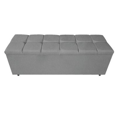 Calçadeira Estofada Manchester 195 Cm King Size Suede Cinza