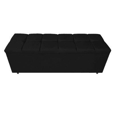 Calçadeira Estofada Manchester 160 Cm Queen Size Corano Preto