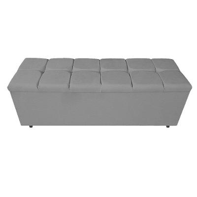 Calçadeira Estofada Manchester 160Cm Queen Size Corano Cinza