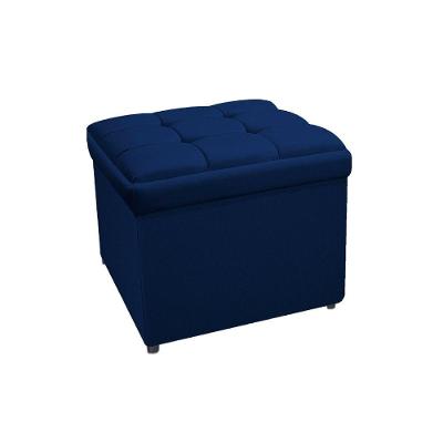 Calçadeira Copenhague 90cm Solteiro Suede Azul Marinho
